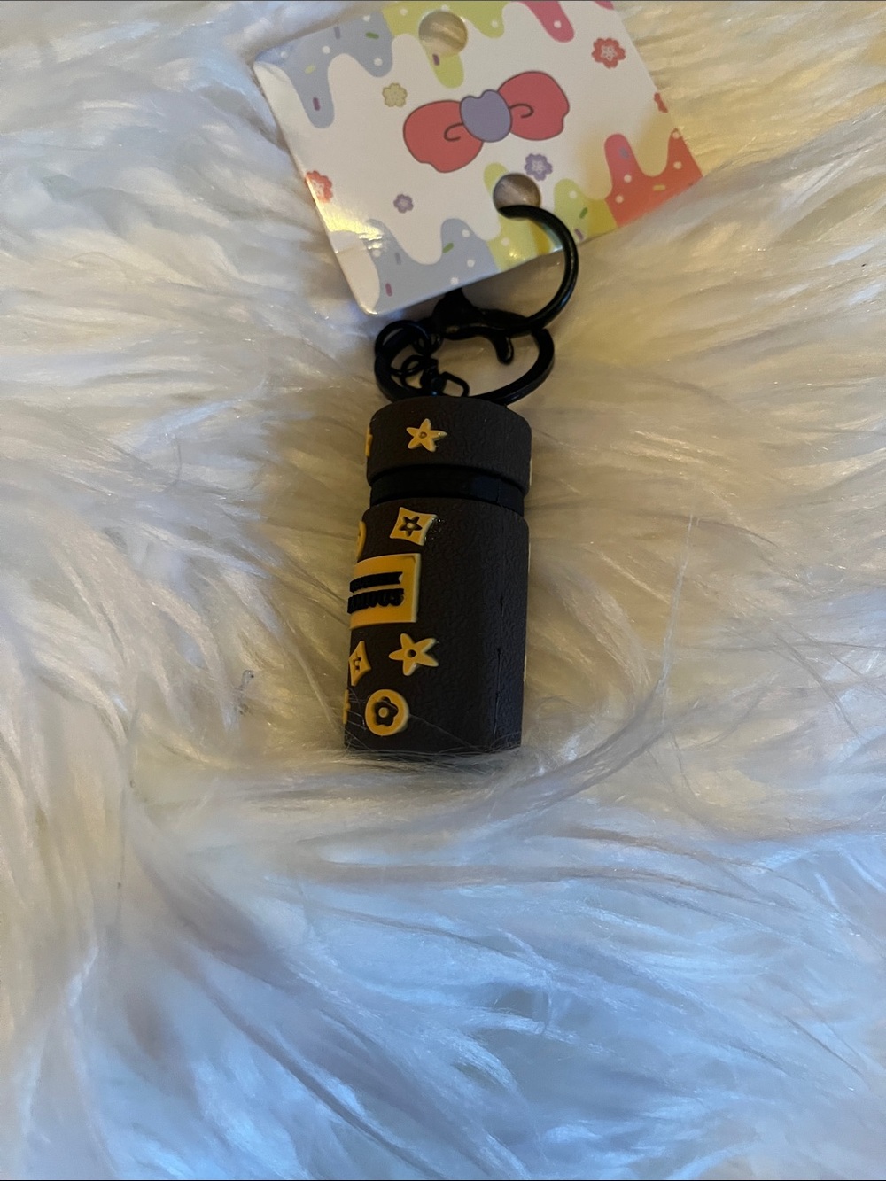 Kids Black and Yellow Star Keychain Accessory